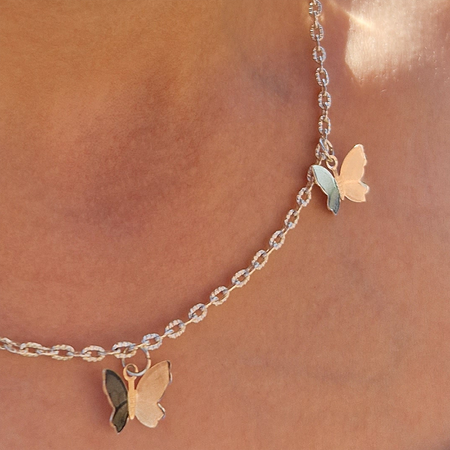 Цепочка на шею Леди Бант с подвеской для девочек бабочки U08013-1