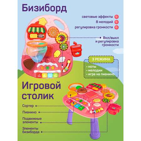 Ходунки каталка ДЖАМБО Музыкальный бизиборд 6 в 1