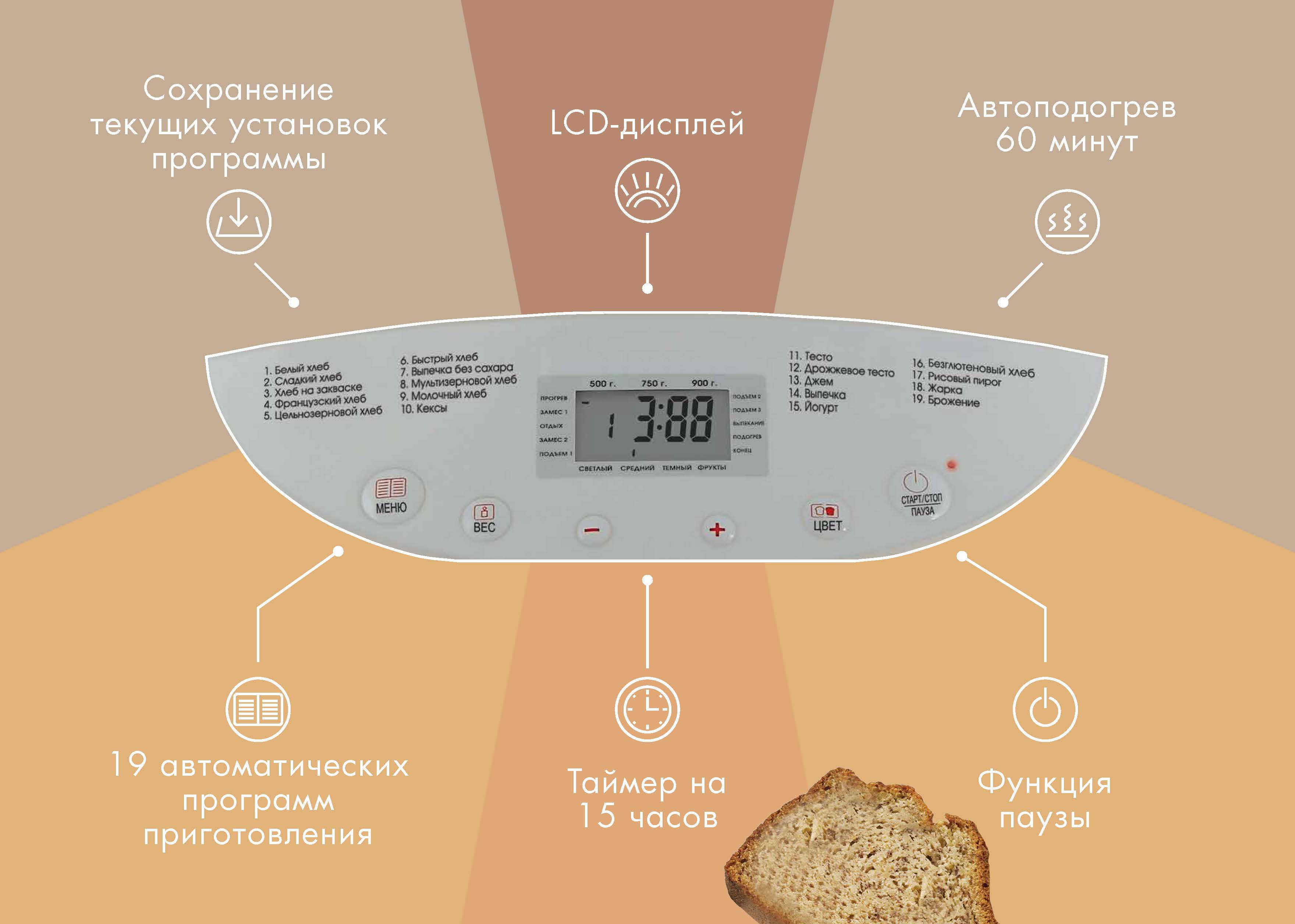 Хлебопечь VLK Palermo-5200 - фото 3