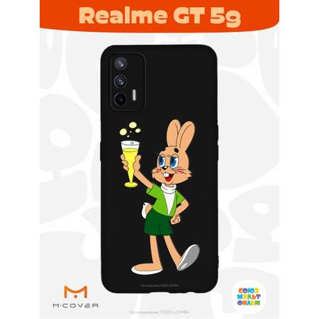 Силиконовый чехол Mcover для смартфона Realme GT 5G Союзмультфильм Заяц с шампанским