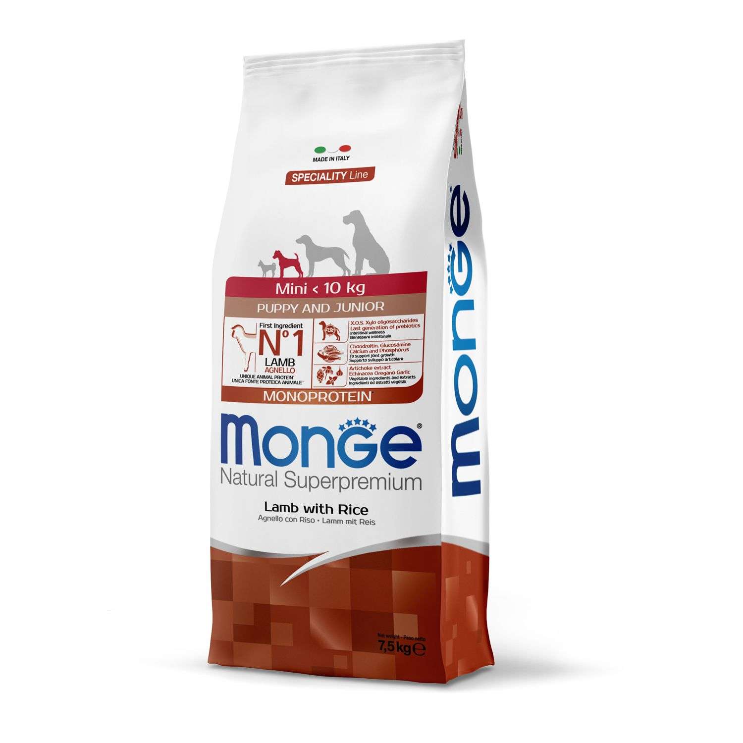 Корм для щенков MONGE 7.5кг Dog Speciality Line Monoprotein мелких пород ягненок-рис - фото 3