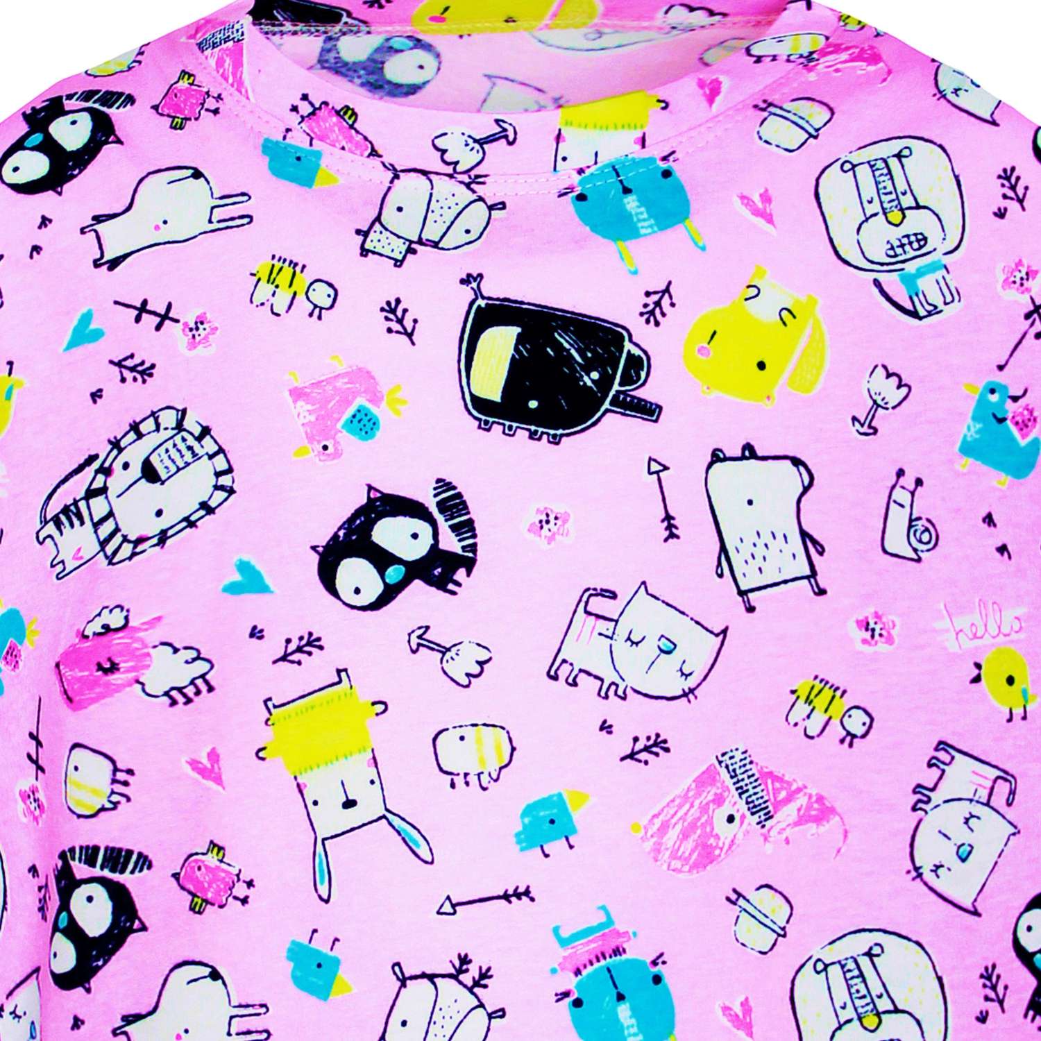 Пижама ИНОВО GS1079/розовый-звери - фото 2