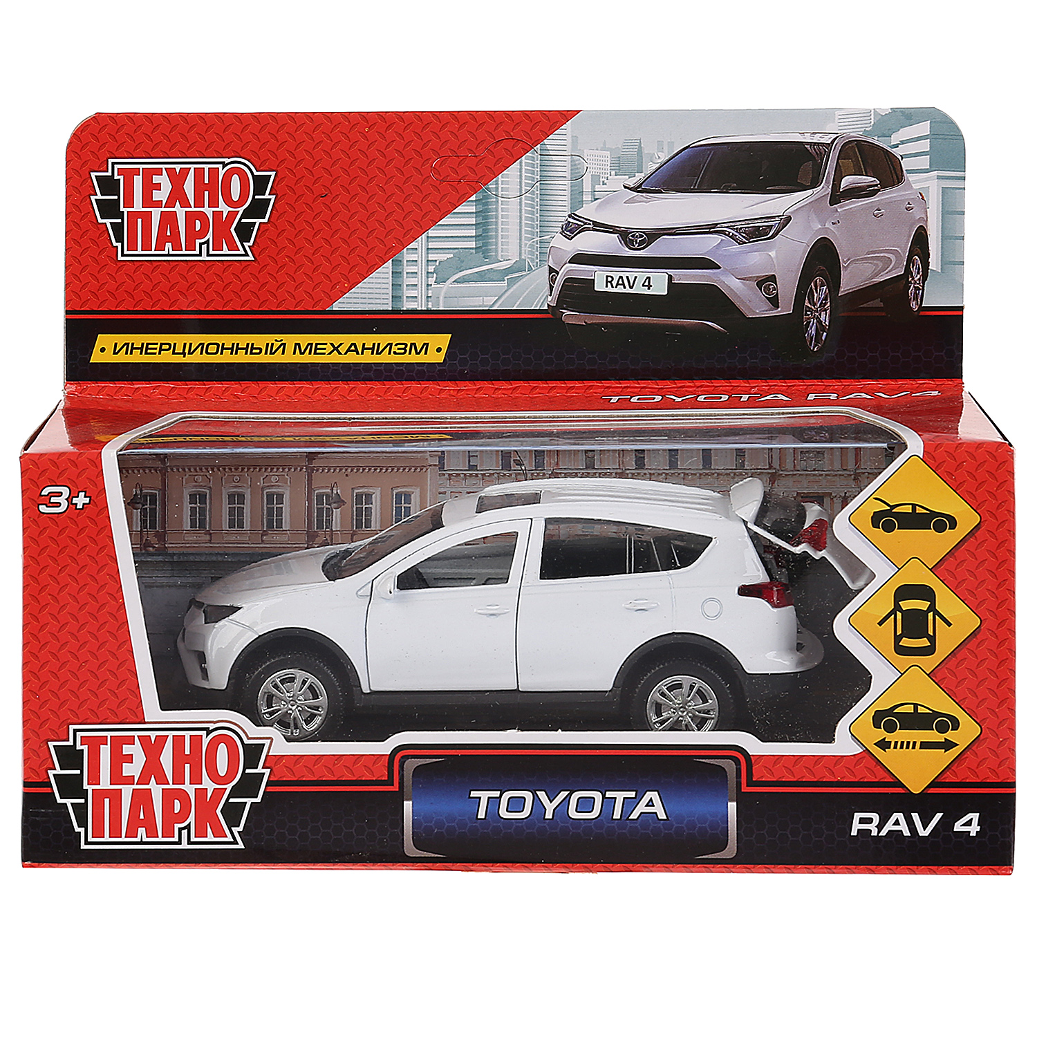 Машина Технопарк Toyota Rav 4 Белая 278680 купить по цене 387 ₽ в  интернет-магазине Детский мир