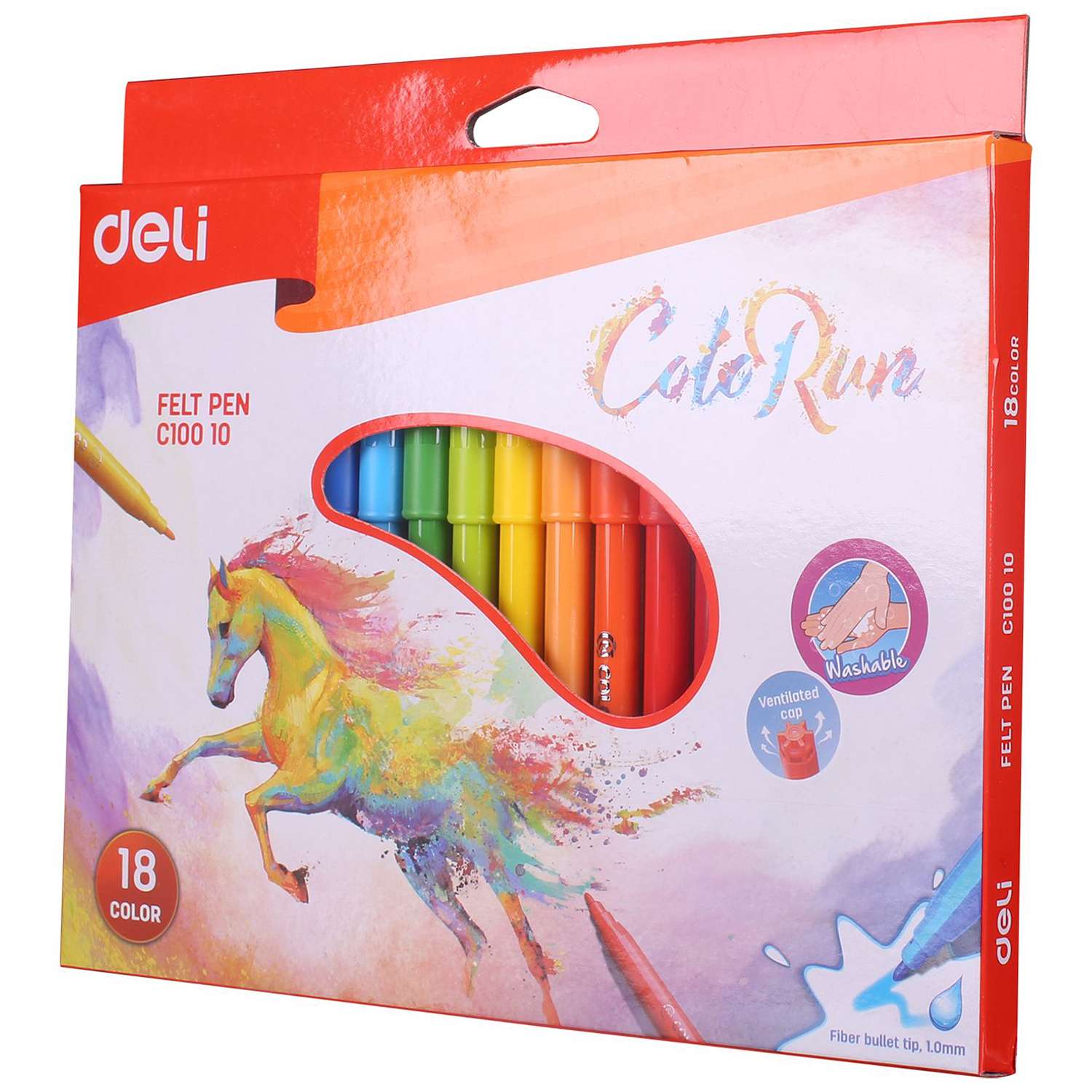 Фломастеры Deli ColoRun 18цветов EC10010 - фото 3