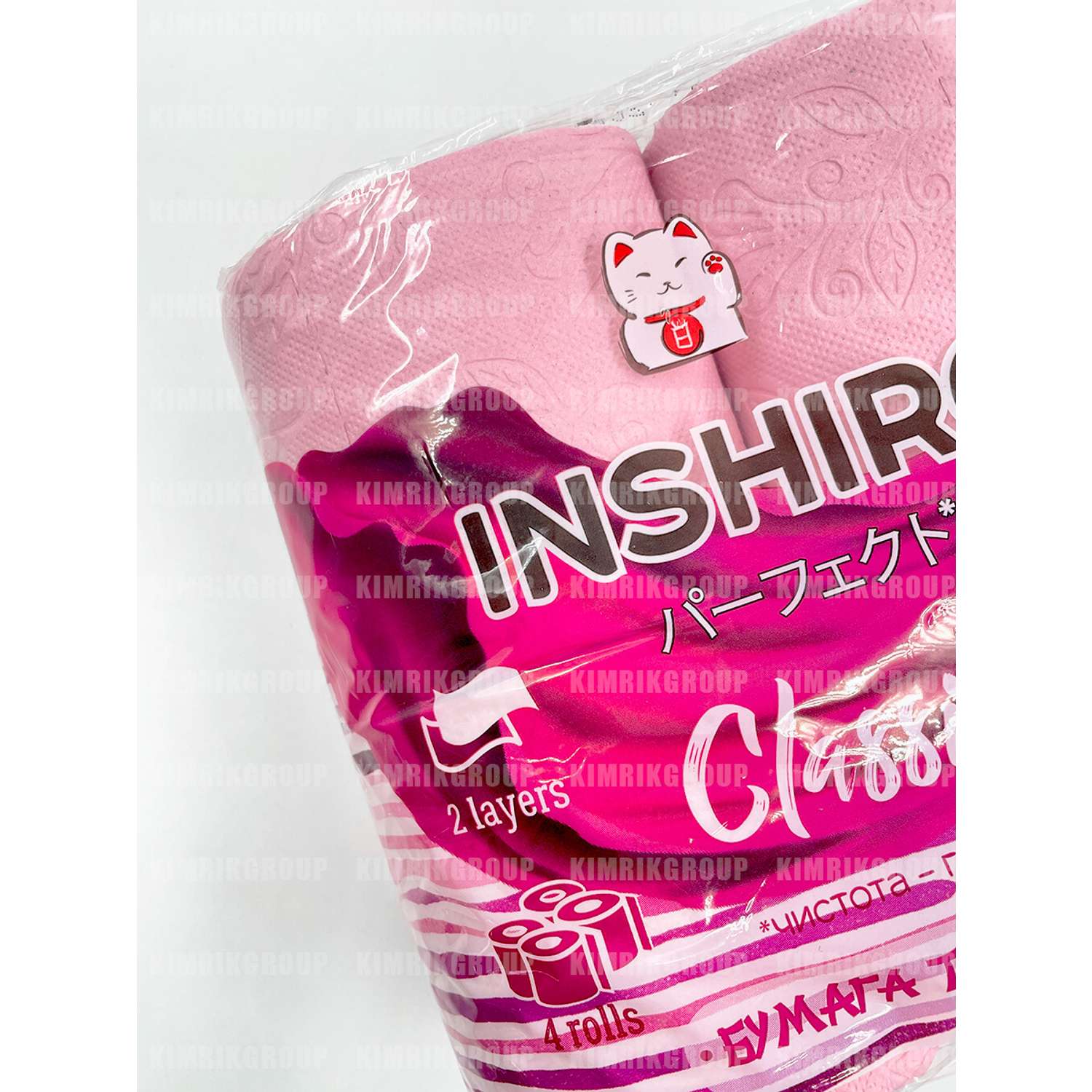 Туалетная бумага Inshiro Classic Pink 2 слоя 4 рулона - фото 4