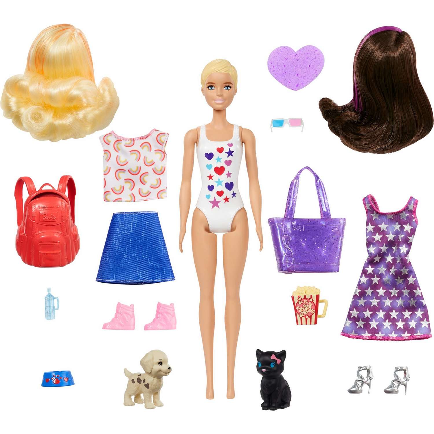 Кукла Barbie Ночь в кино и прогулка со щенком в непрозрачной упаковке (сюрприз) GPD56 GPD54 - фото 2