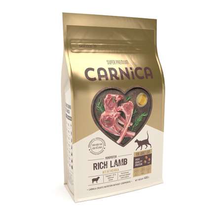 Корм для кошек Carnica 0,4кг из ягненка сухой