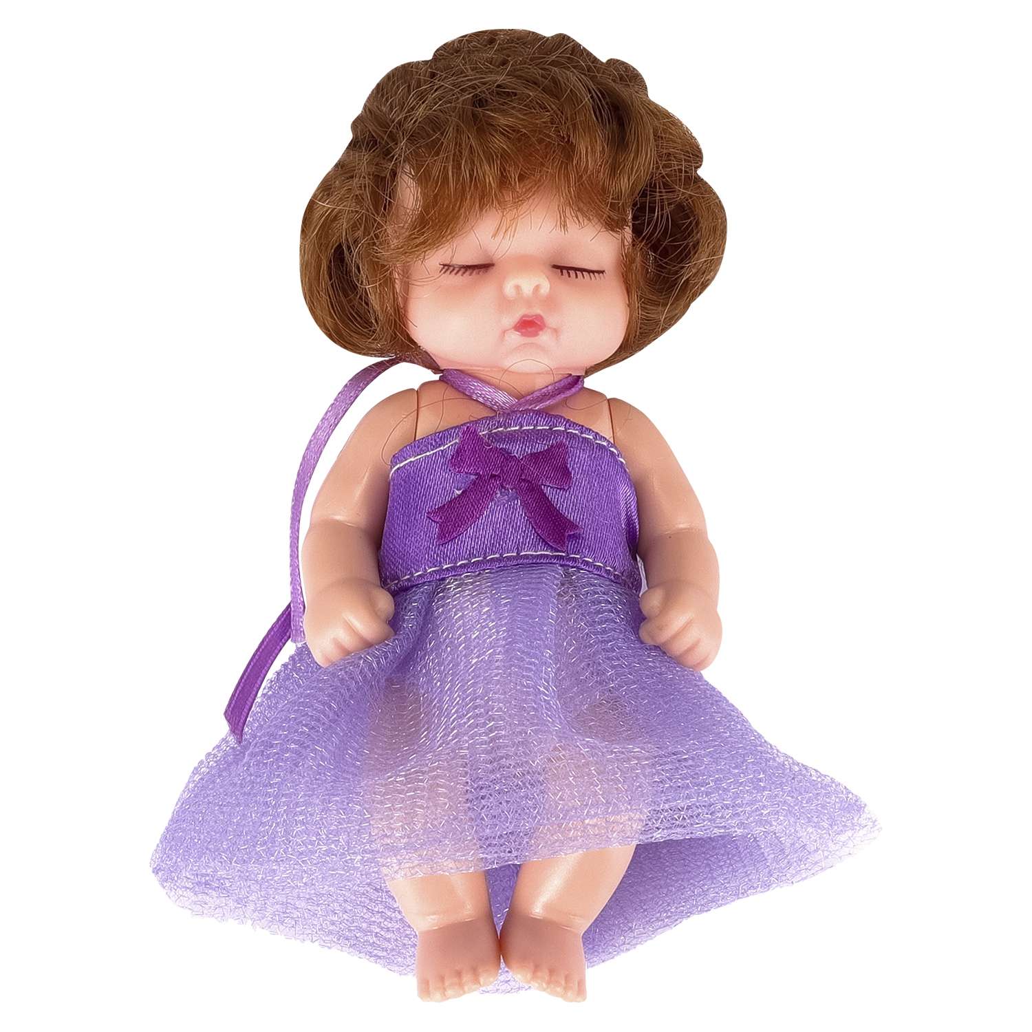 Кукла-младенец DollyToy с расчёской 11.5 см в шаре фиолетовый DOL0804-114//фиолетовый - фото 1