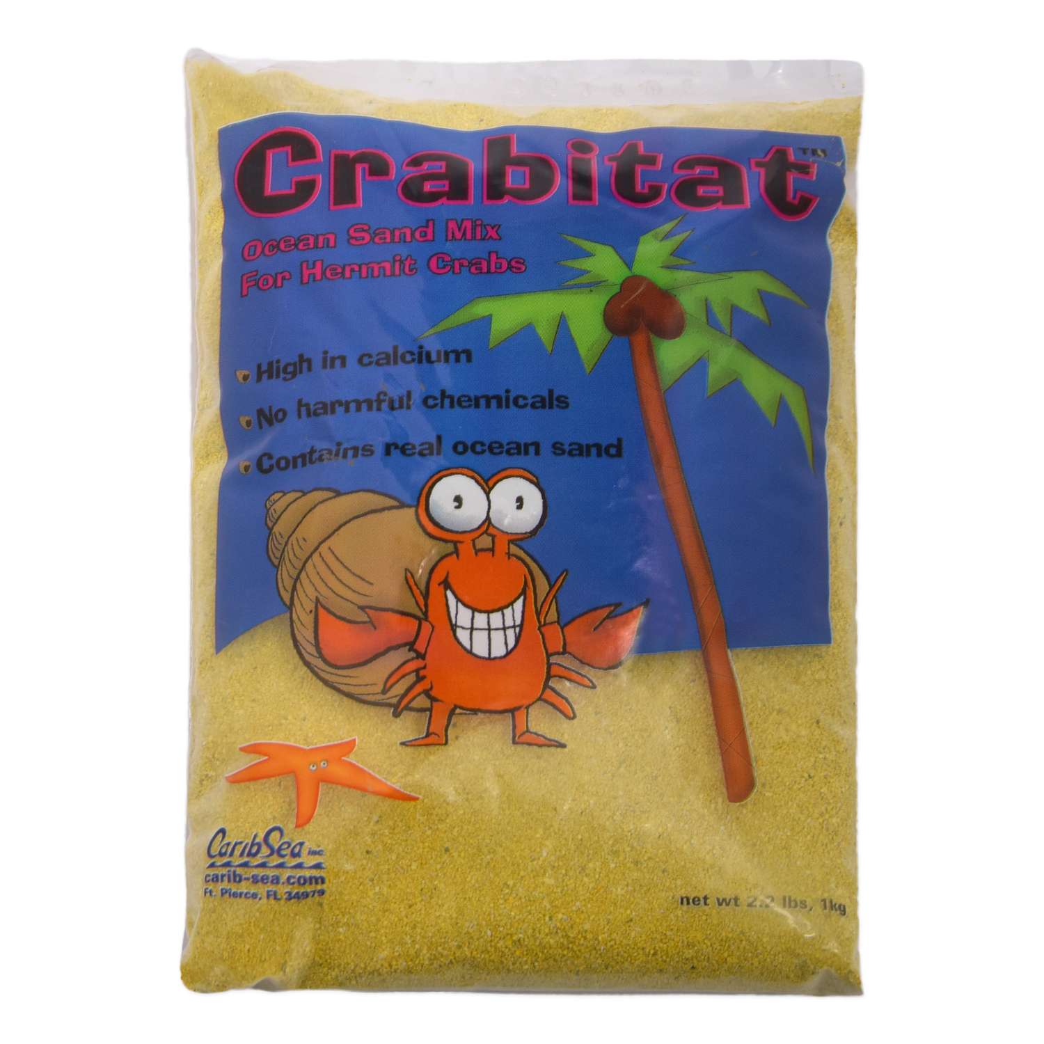 Песок для раков-отшельников CaribSea Crabitat Желтый 1кг 00608 - фото 1