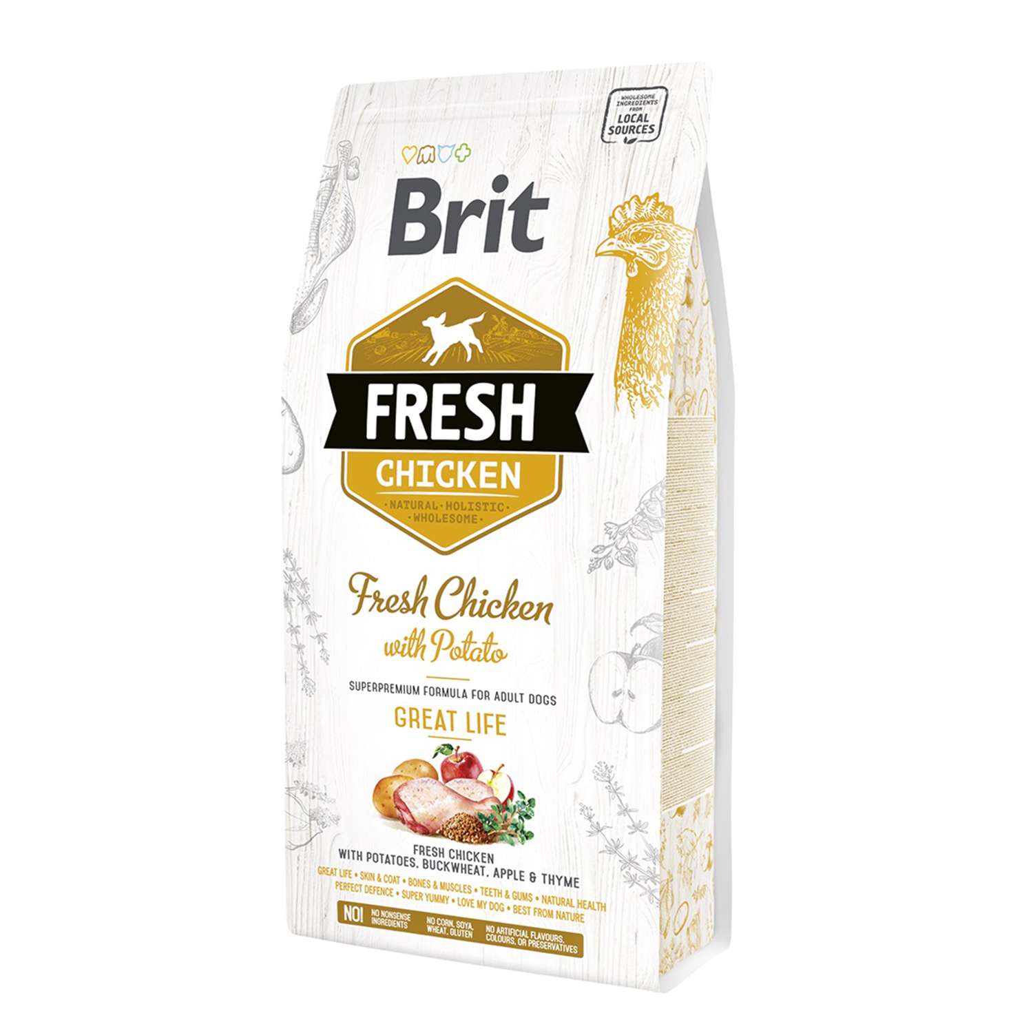 Корм для собак Brit Fresh 2.5кг курица и картофель - фото 1