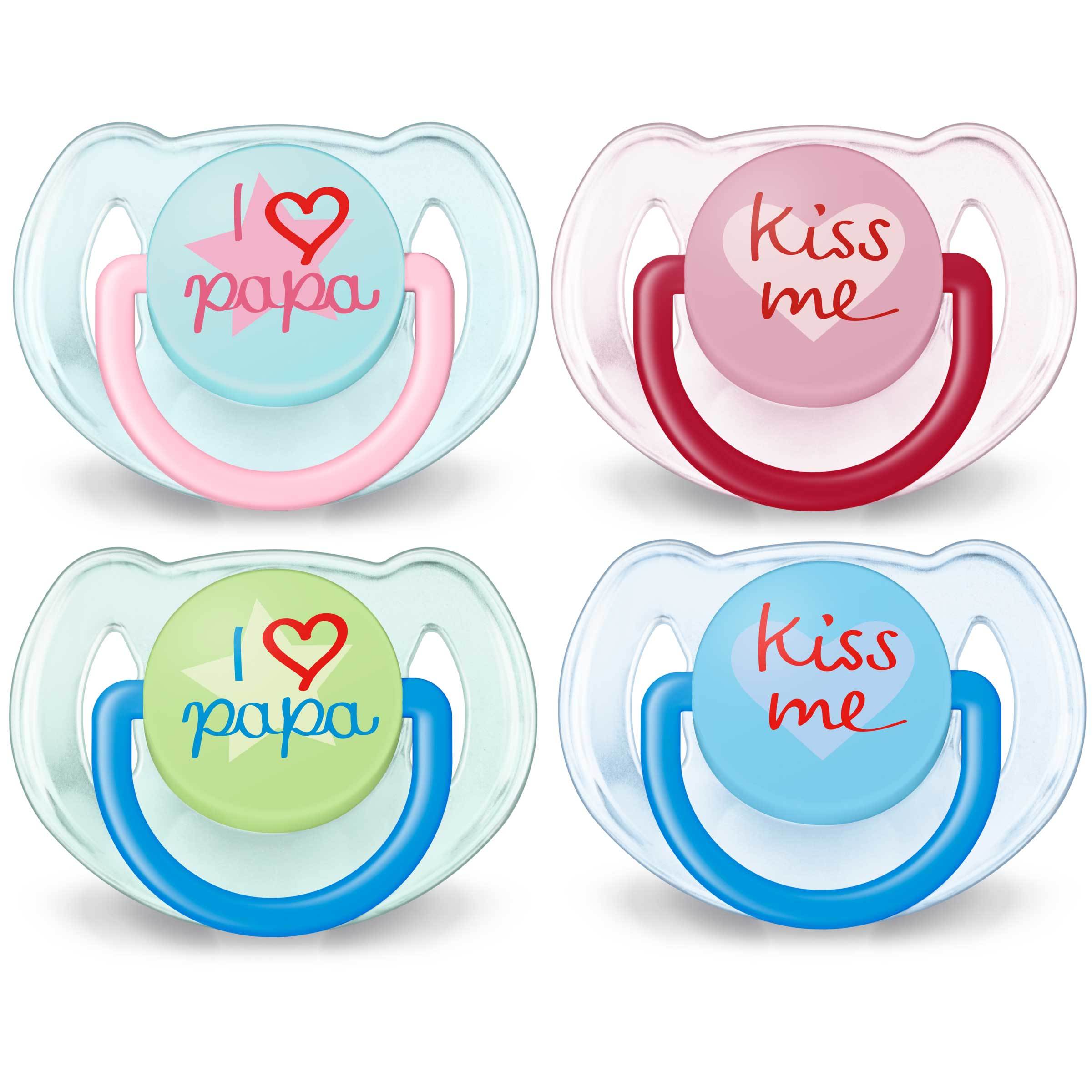 Пустышка Philips Avent Classic Kiss me 6-18месяцев 2шт SCF172/70 - фото 1