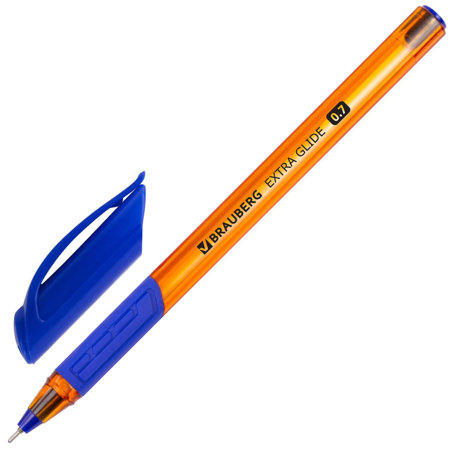 Ручка шариковая Brauberg масляная Extra Glide GT Tone Orange 12шт синяя - фото 5
