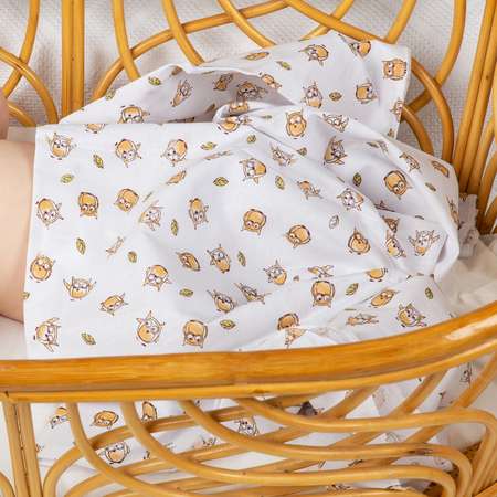 Пеленка ситцевая Чудо-Чадо для новорожденных «Дочке/Совушки» 90х120см 4 шт