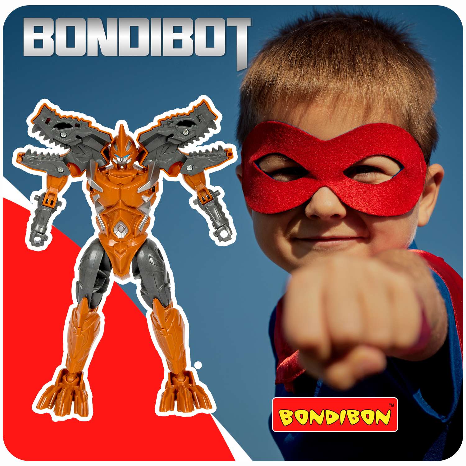 Трансформер BONDIBON Bondibot Робот-динозавр тираннозавр 2 в 1 оранжевый цвета - фото 11