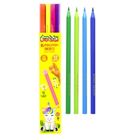 Набор цветных карандашей Каляка-Маляка Цветочки 12цветов КПКМ12-Ц