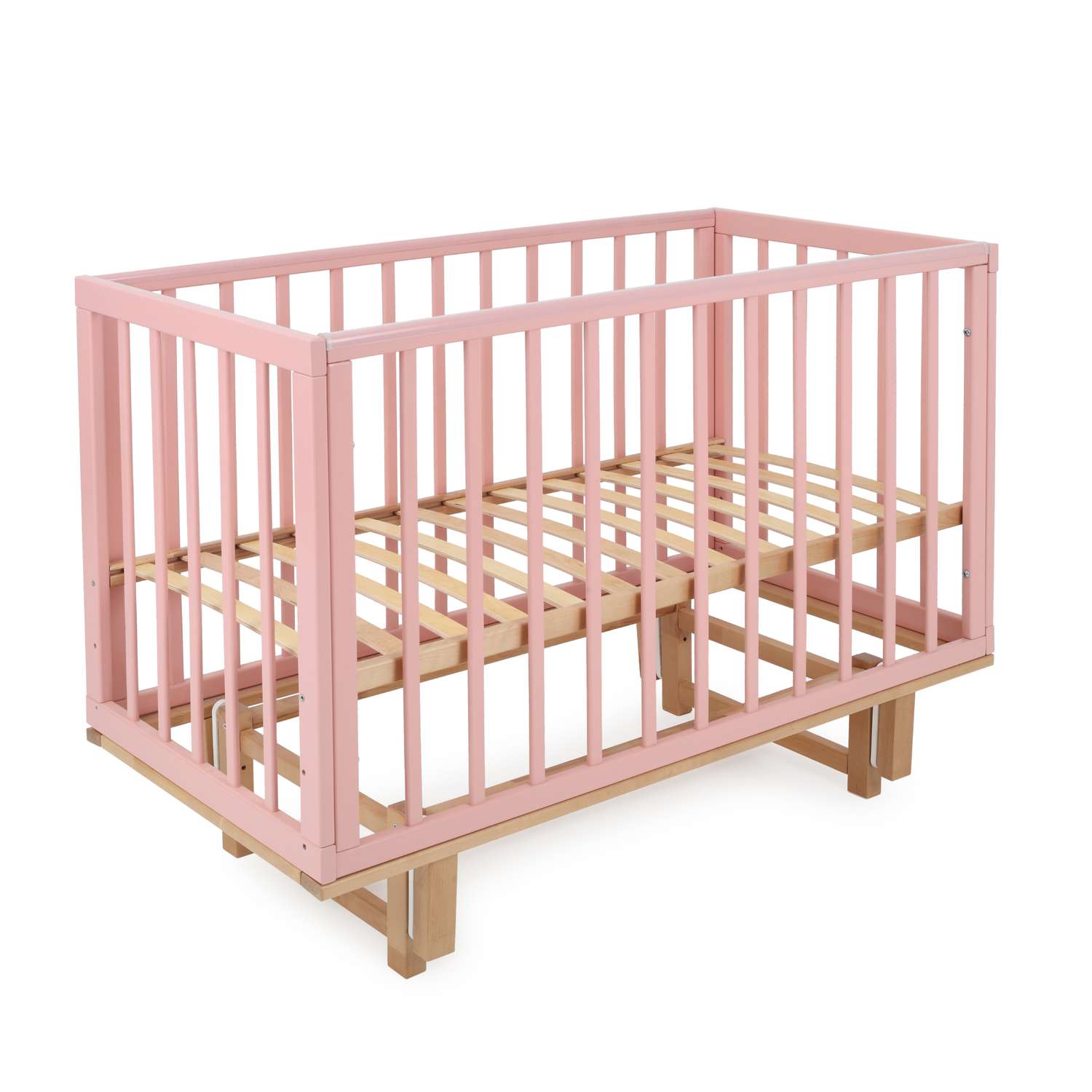 Детская кроватка Rant Indy прямоугольная, продольный маятник (розовый) - фото 1