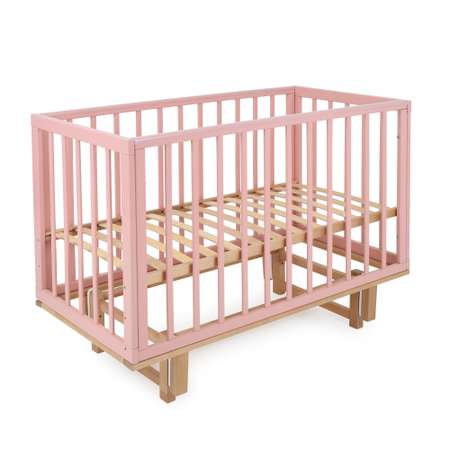 Детская кроватка Rant Indy прямоугольная, продольный маятник (розовый)