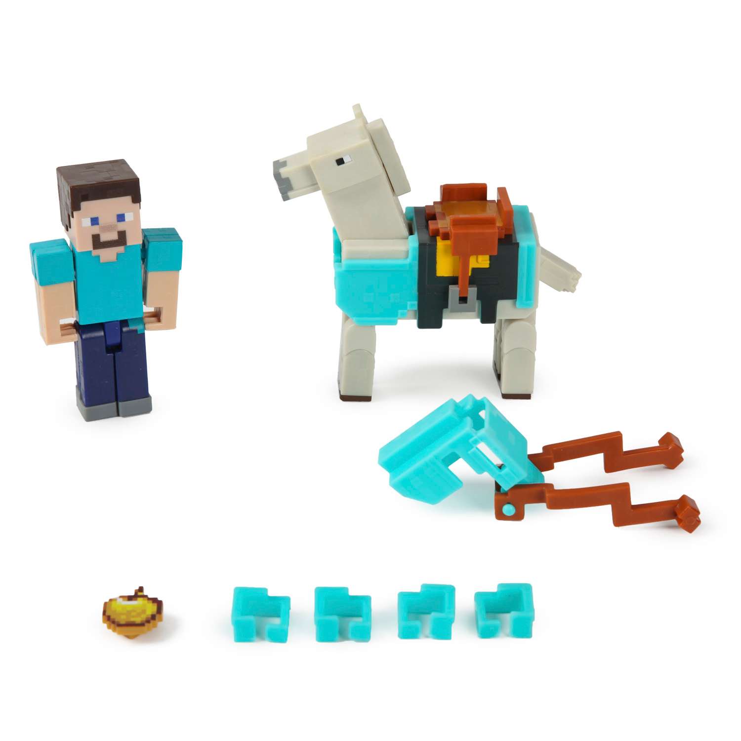 Набор фигурок Minecraft Стив и Лошадь в броне - фото 1
