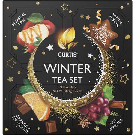 Набор чая Curtis Winter Tea Set 24 пакетика 4 вкуса подарочная упаковка