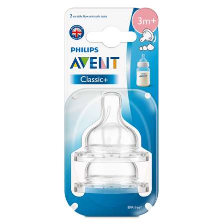 Соска Philips Avent Anti-Colic силикон (переменный поток) 2 шт.