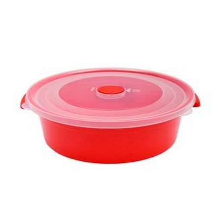 Емкость elfplast Контейнер для хранения еды для микроволновой печи 3 л 25.5х24.5х11.2 см красный