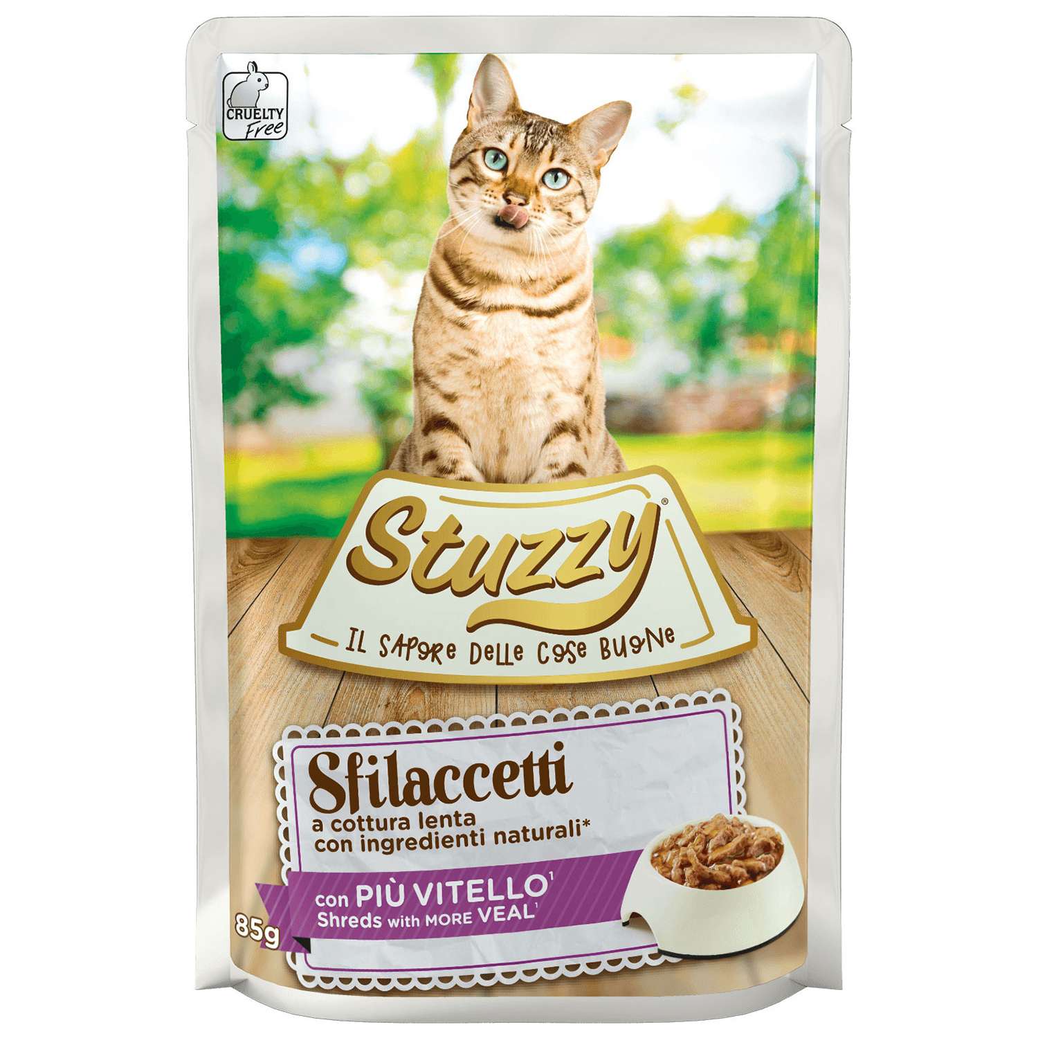 Корм для кошек Stuzzy 85г Sfilaccetti телятина в соусе пауч - фото 1