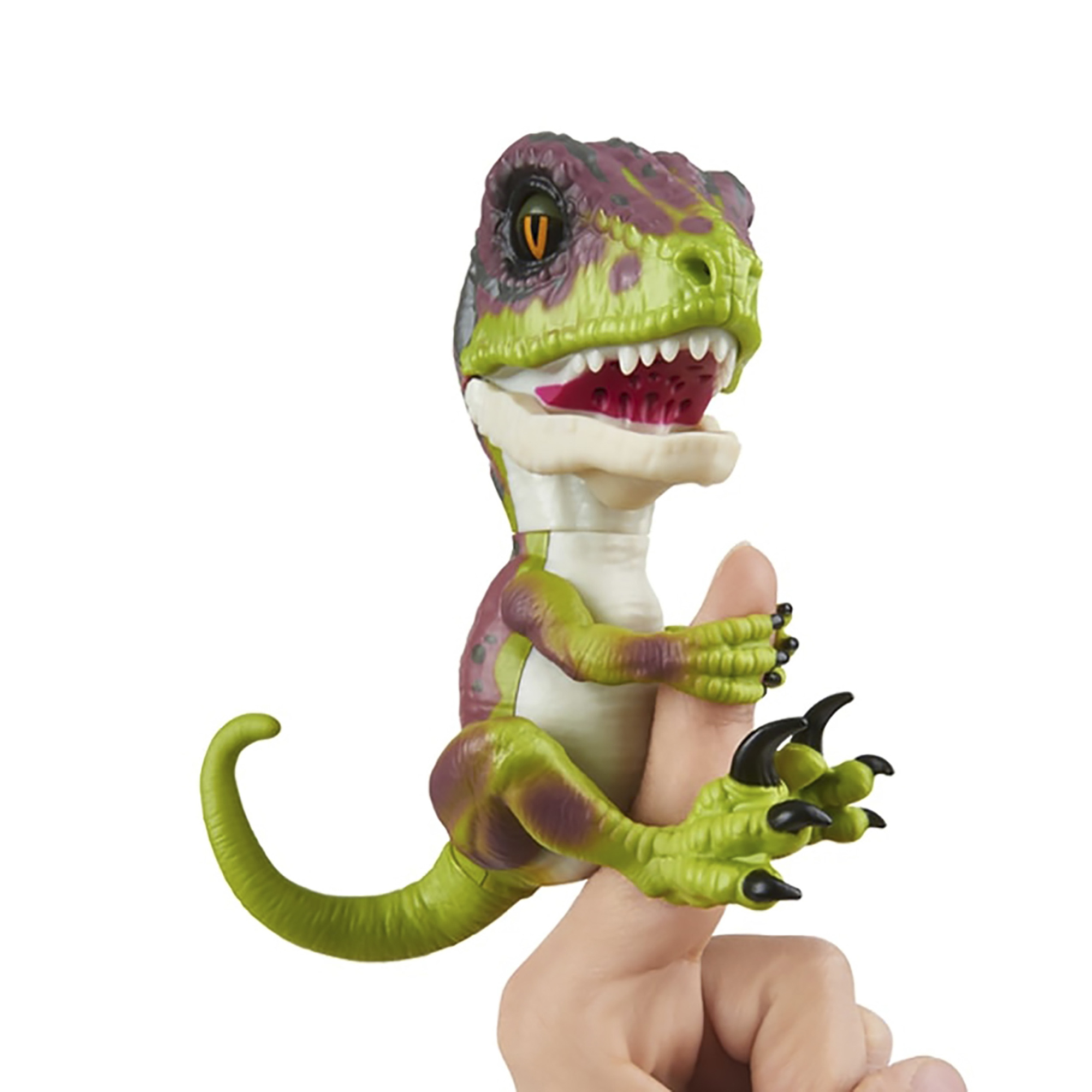 Интерактивная игрушка Fingerlings динозавр Стелс зеленый с фиолетовым 12 см - фото 1