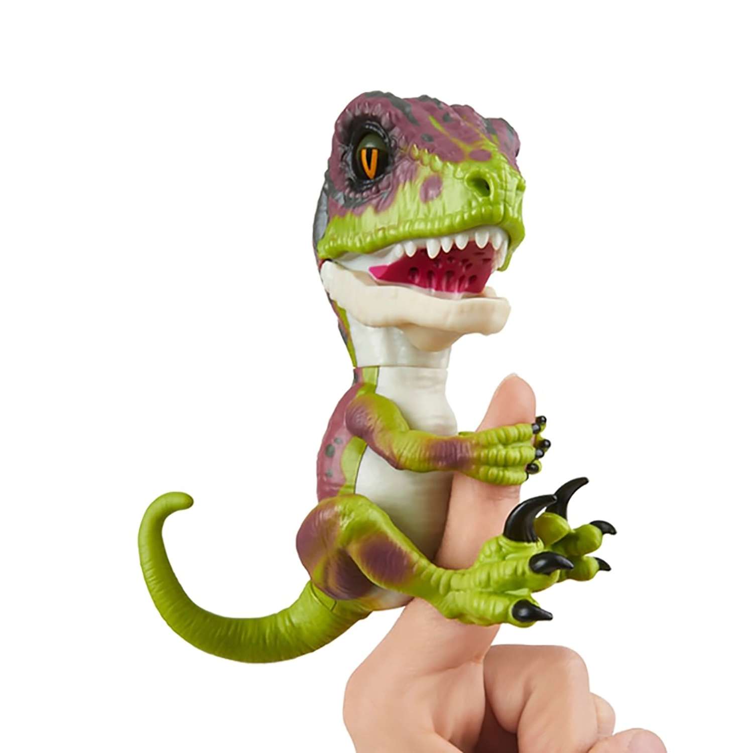 Интерактивная игрушка Fingerlings динозавр Стелс зеленый с фиолетовым 12 см - фото 1