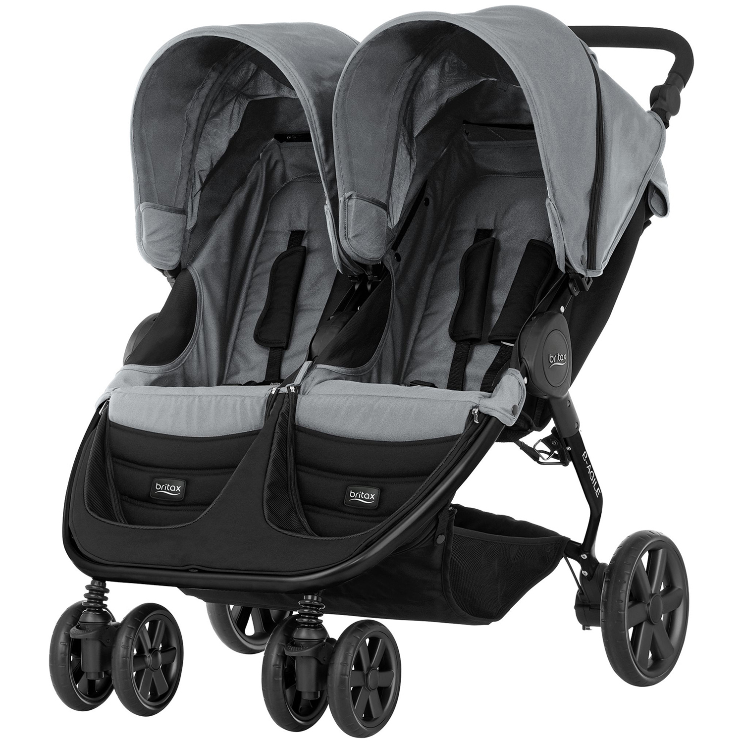 Коляска Britax B-Agile Double Steel Grey - фото 1