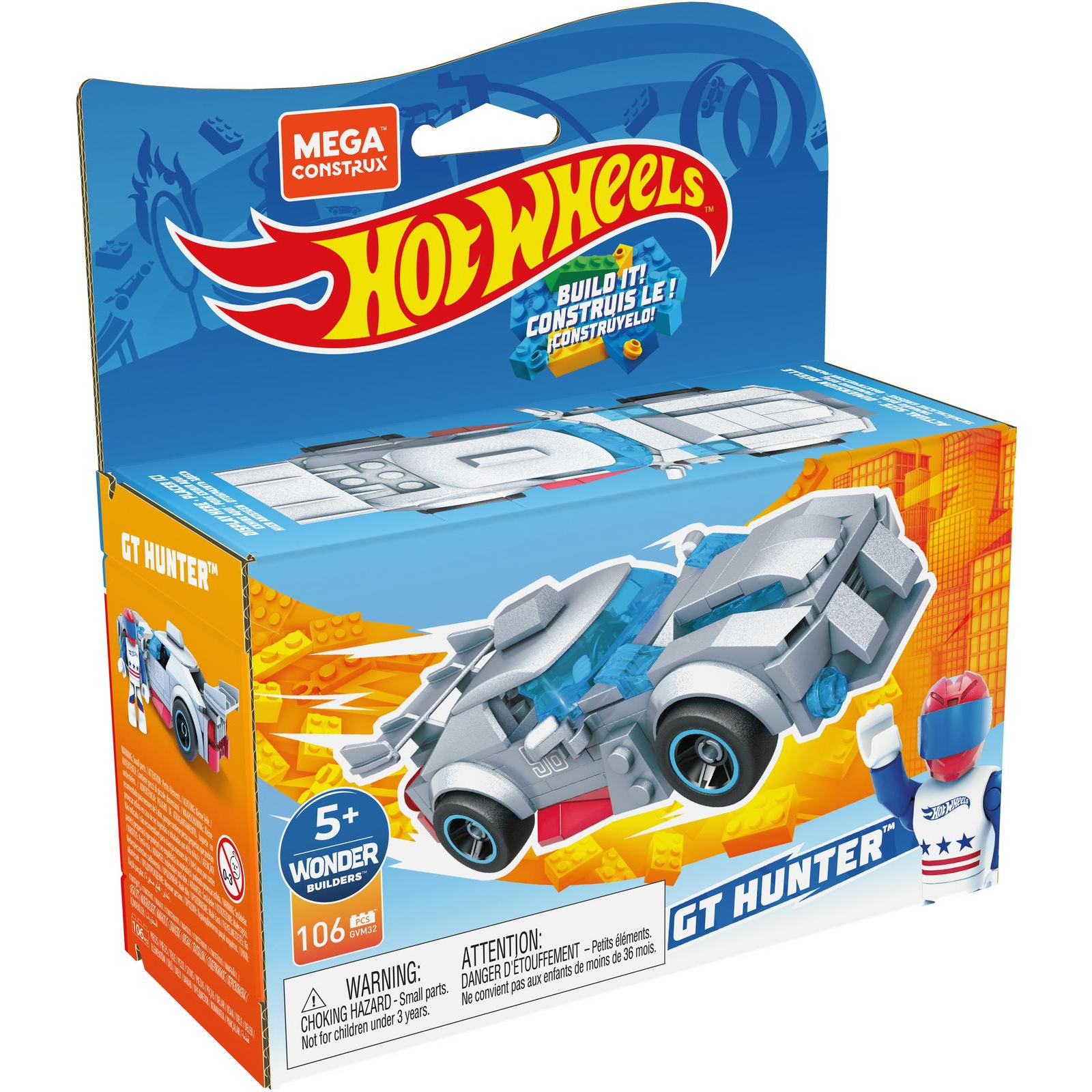 Конструктор Mega Construx Hot Wheels Машинка гоночная GT Хантер GVM32 - фото 4