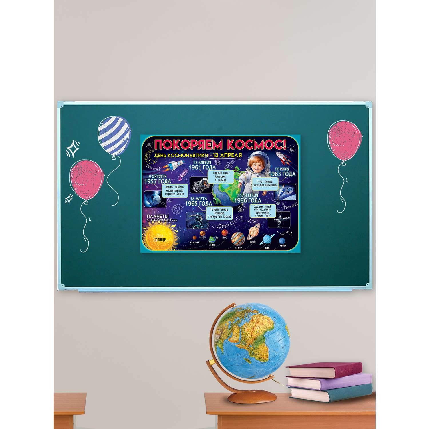 Плакат Праздник школьный на стену солнечная система космос - фото 3