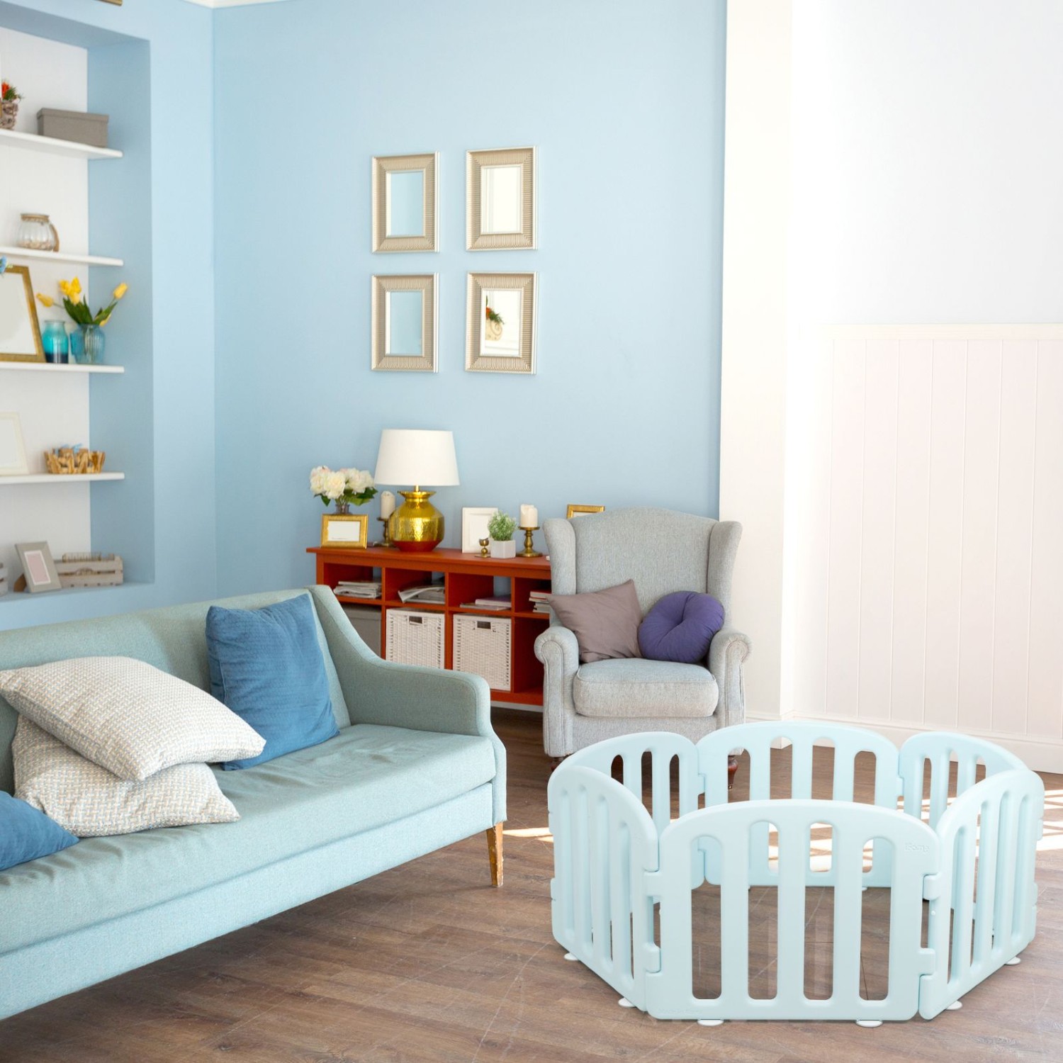 Детский манеж Ifam First Baby Room белый - голубой IF-137-1-FBR-WCB10D - фото 5