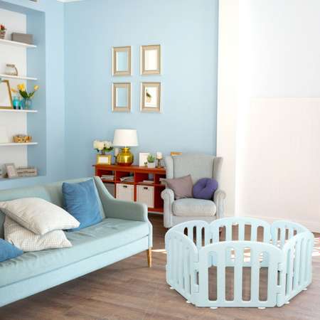 Детский манеж Ifam First Baby Room белый - голубой