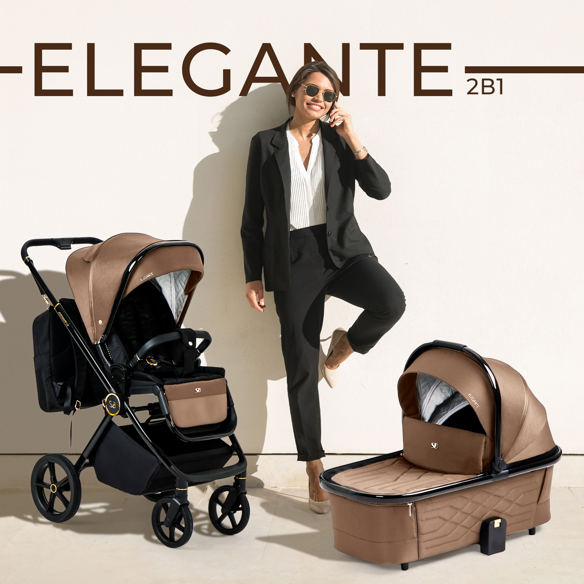 Коляска 2в1 Sweet Baby Elegante GL Brown - фото 1