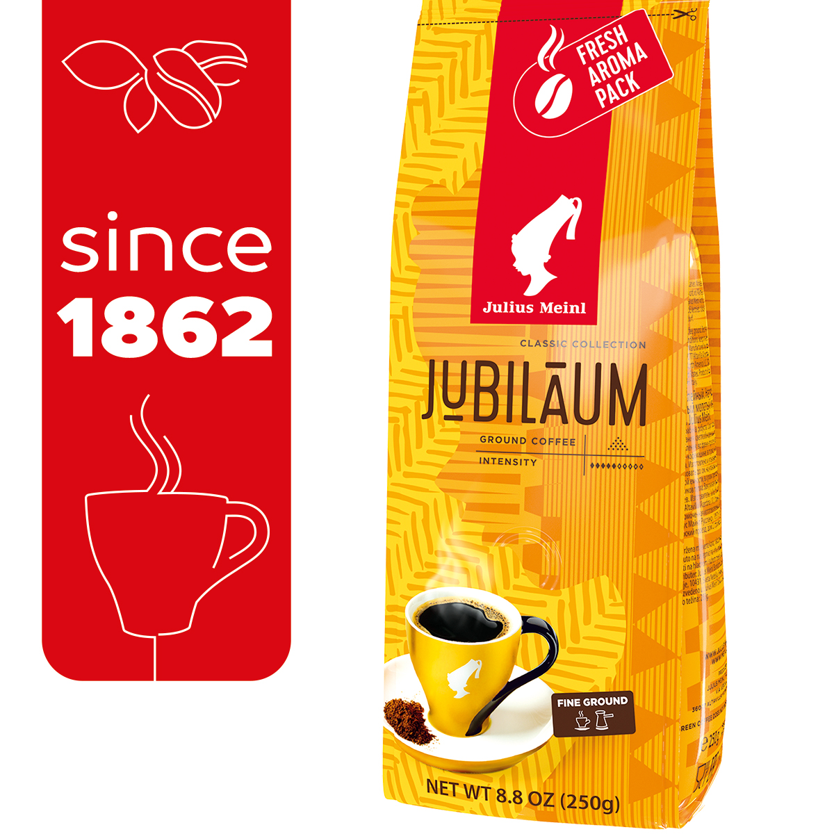 Кофе молотый Julius Meinl Jubilaum 250 г арабика робуста светлая обжарка  купить по цене 660 ₽ в интернет-магазине Детский мир