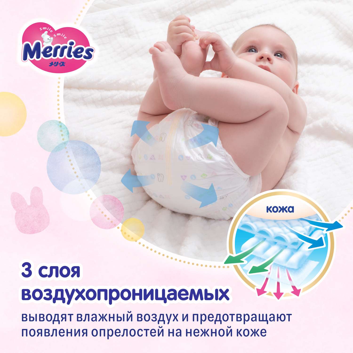 Подгузники Merries для новорожденных NB до 5кг 90шт - фото 4