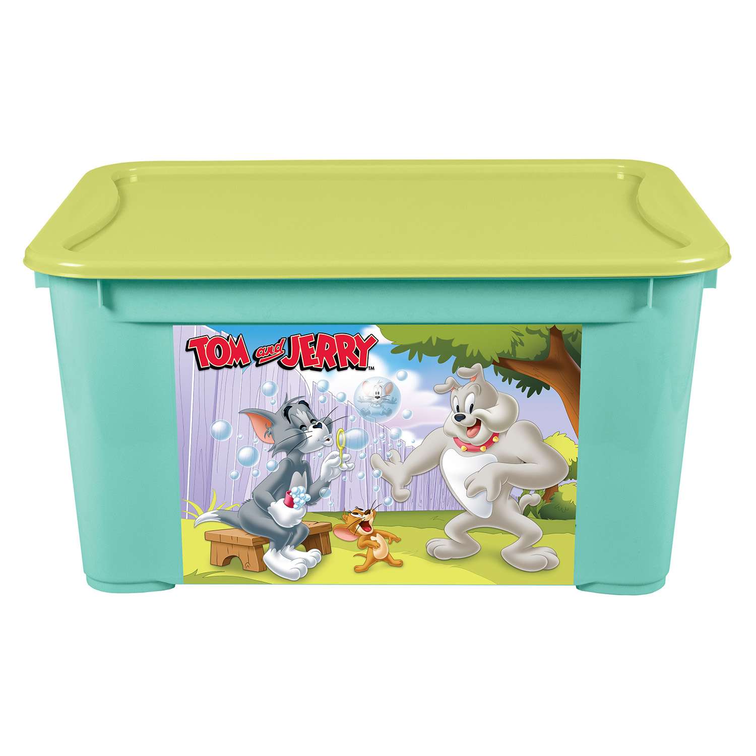 Ящик Пластишка Tom and Jerry L универсальный с аппликацией Бирюзовый - фото 2