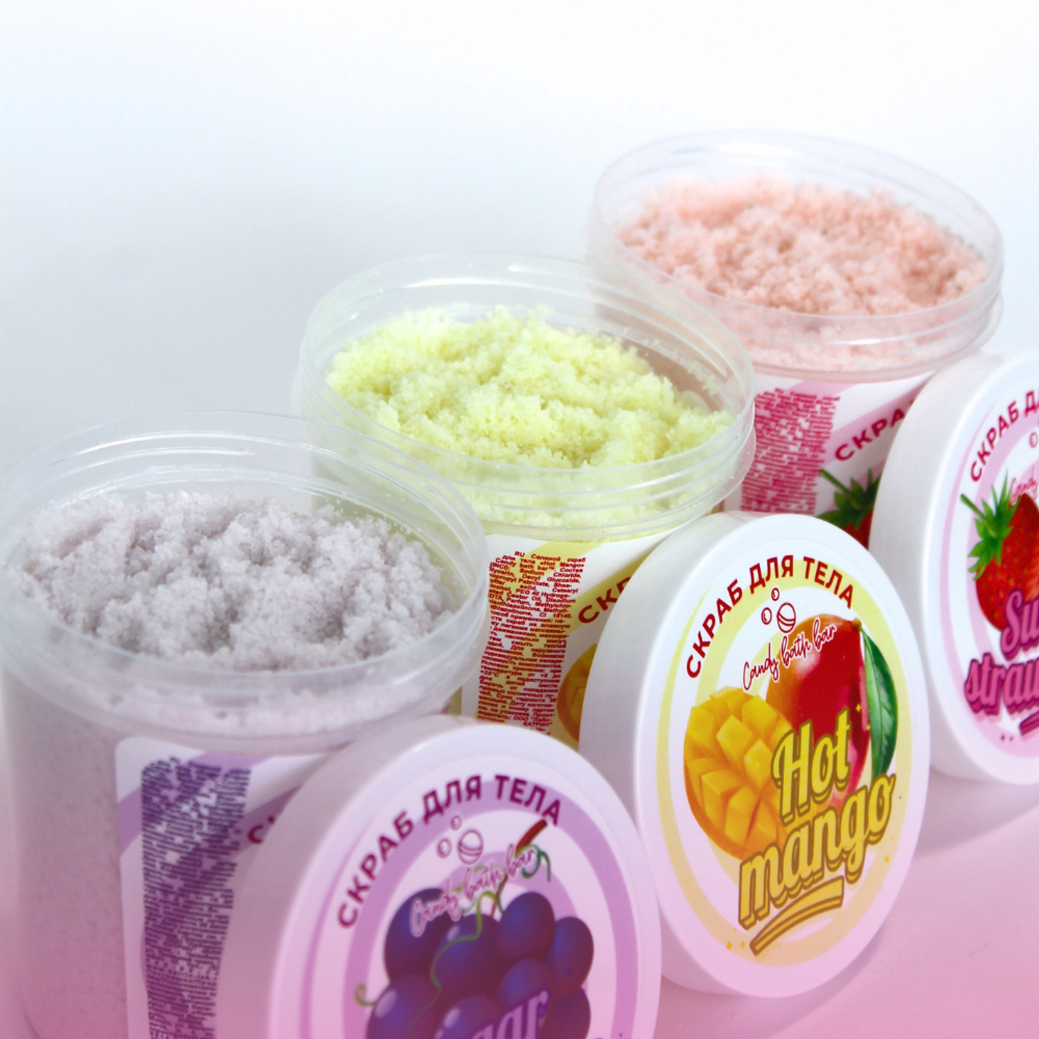 Соляной скраб для тела Laboratory KATRIN Candy bath bar Sweet strawberry 300г - фото 2