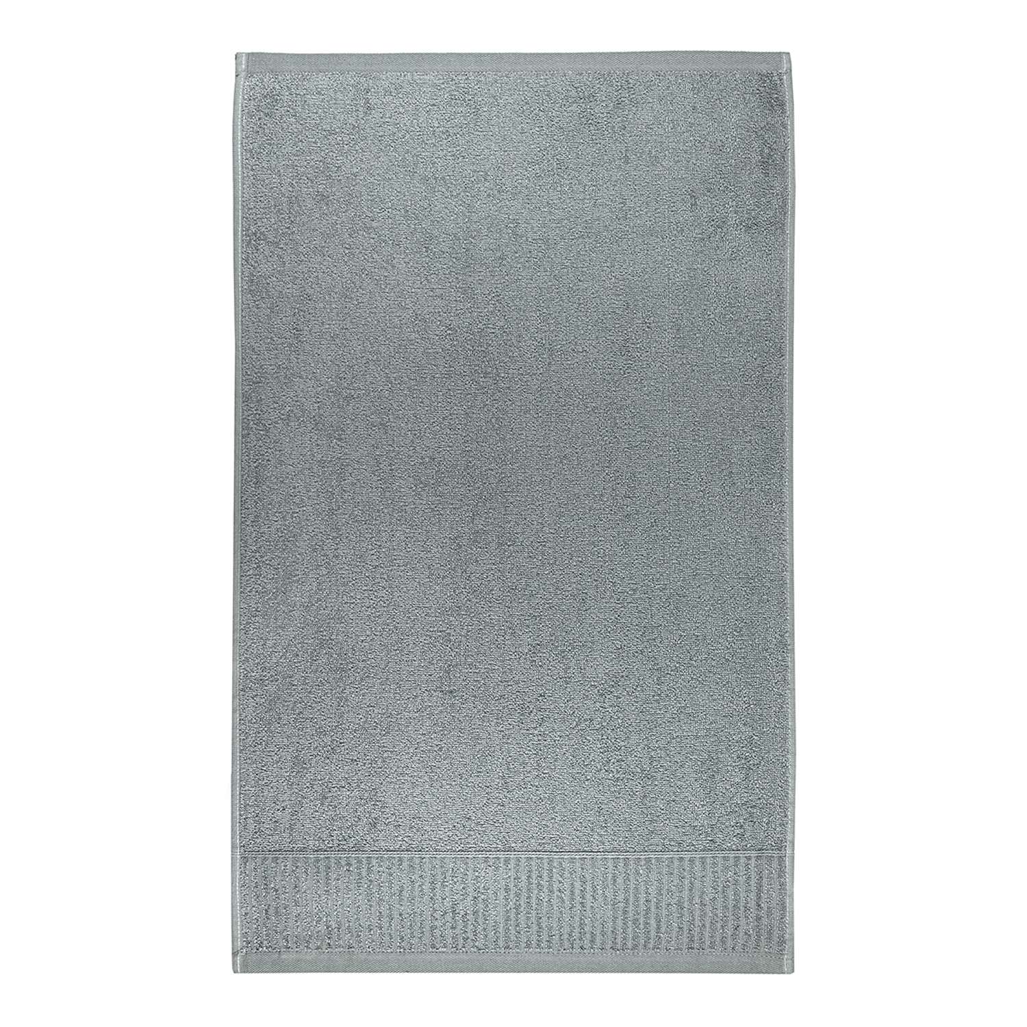 Махровое полотенце Bravo Штрих м7732_11 M 50х80 серый - фото 2