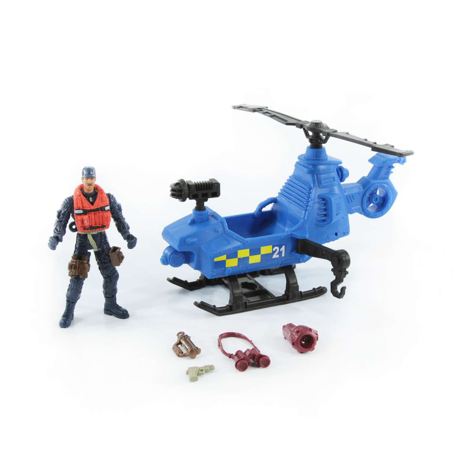 Игровой набор Chap Mei Спасательный отряд патрульной команды на вертолете 546002-1 - фото 1