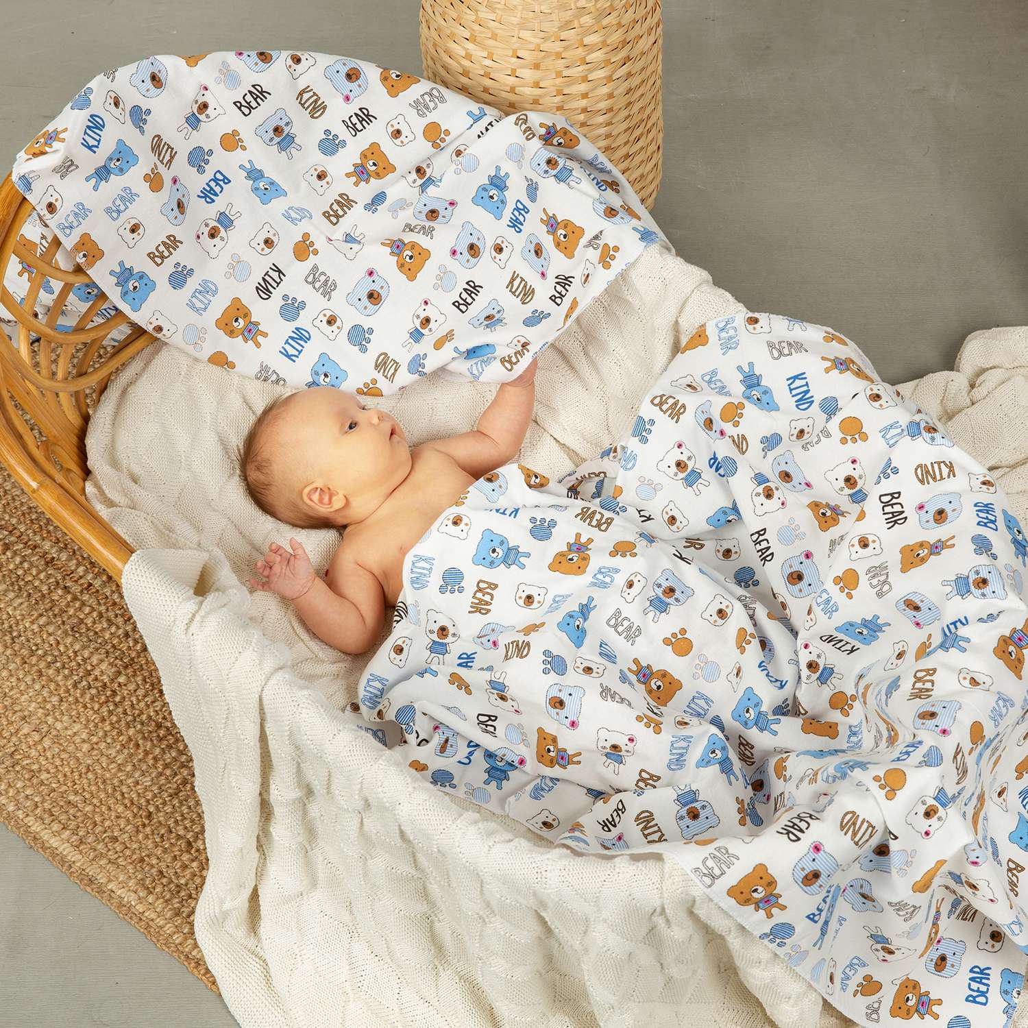 Пеленки фланелевые Чудо-чадо для новорожденных «Тейка» 85х120см мишки 2 шт - фото 5