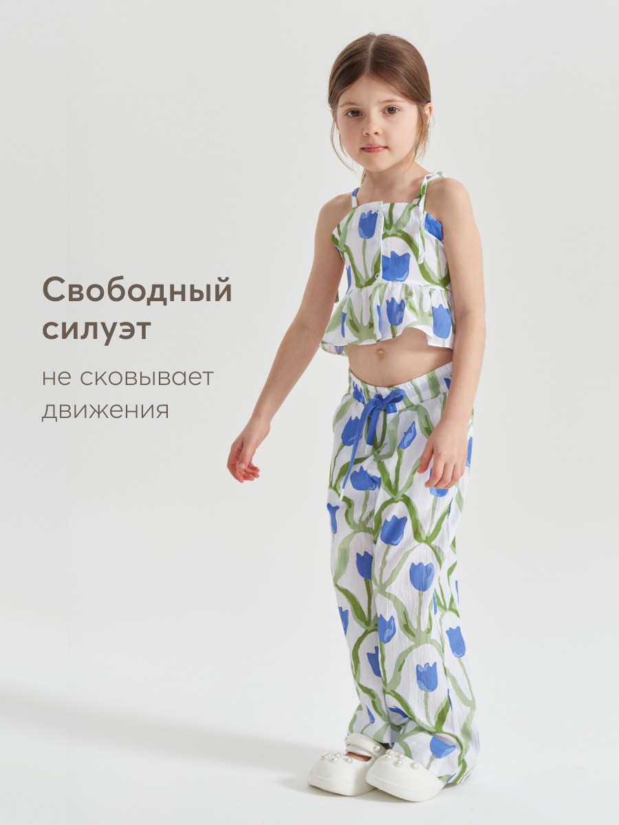 Брюки HAPPY BABY 88190_blue-flower - фото 4