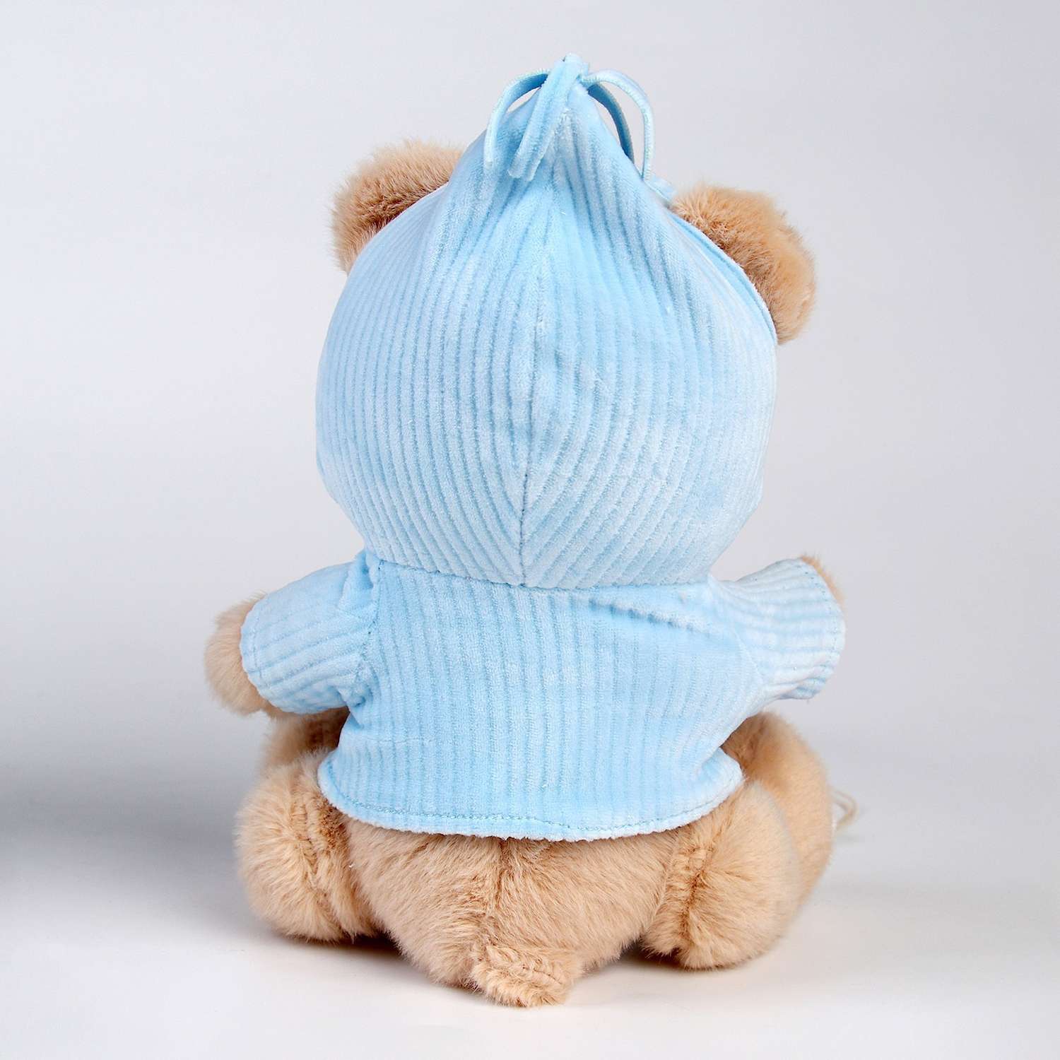 Подарочный набор Крошка Я мягкая игрушка «Медвежонок» + держатель для пустышки голубой - фото 8