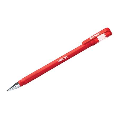 Ручка гелевая BERLINGO Velvet красная 05мм прорезиненный корпус набор 12 шт