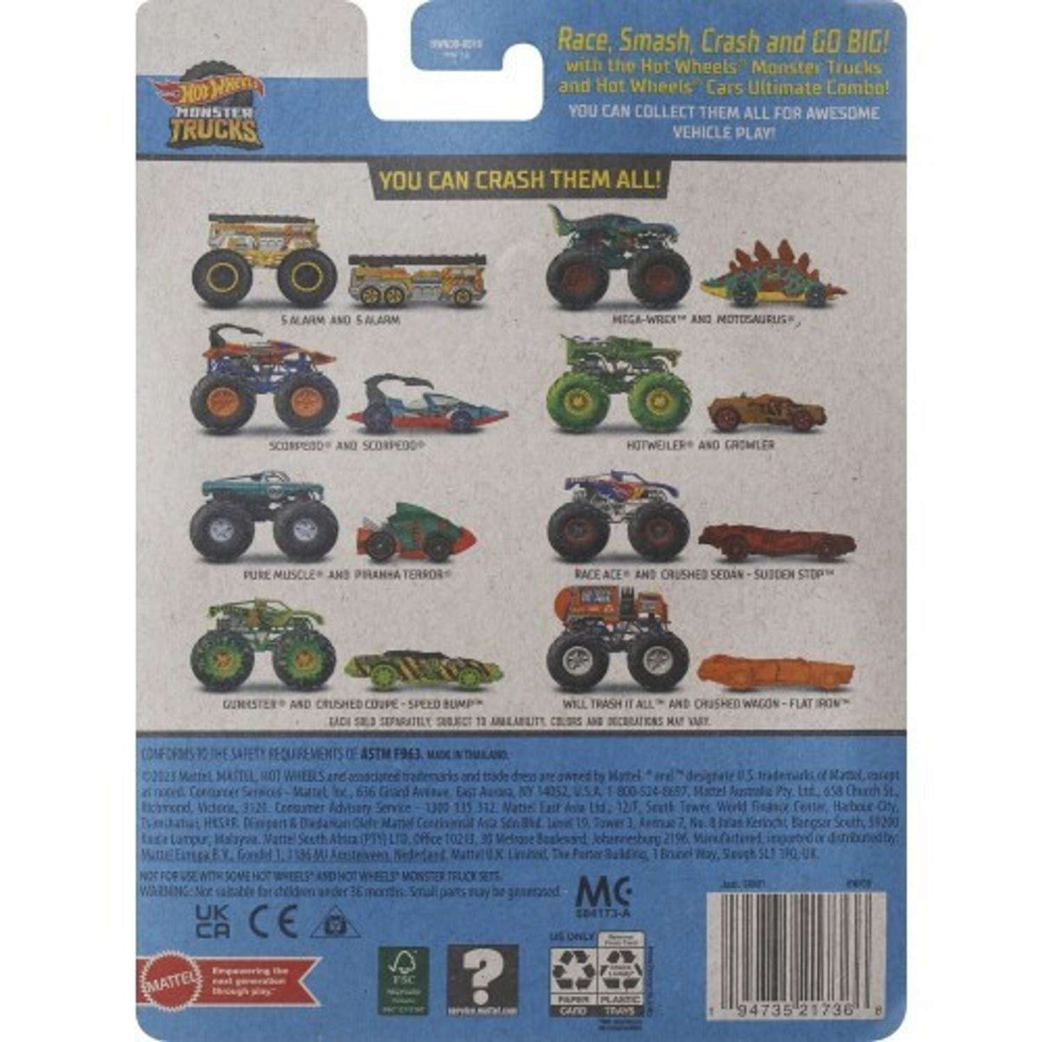 Машинка Hot Wheels Monster Truck HWN38 GRH81 - фото 4