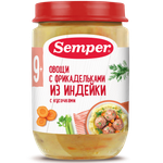 Пюре Semper фрикадельки-овощи-индейка 190г с 9месяцев