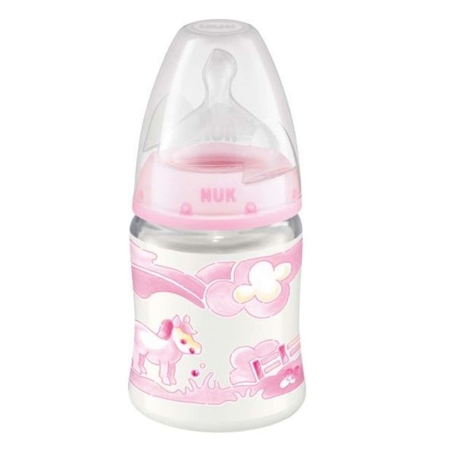 Бутылочка пластиковая Nuk Baby Rose (First Choice) 150 мл + соска силиконовая - фото 1