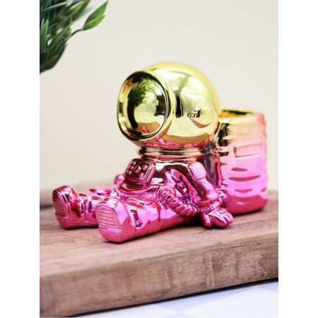 Подставка для канцелярии iLikeGift Astronaut pink metallic