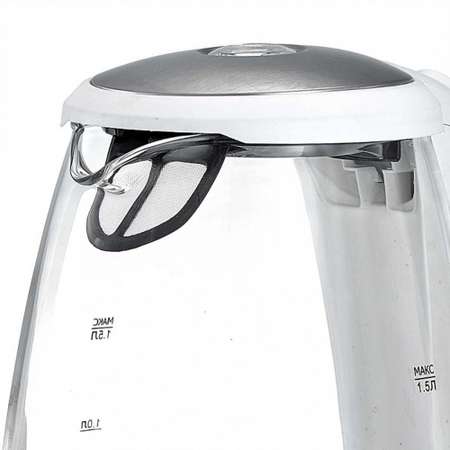 Электрический чайник Delta DL-1202 корпус из жаропрочного стекла белый 2200 Вт