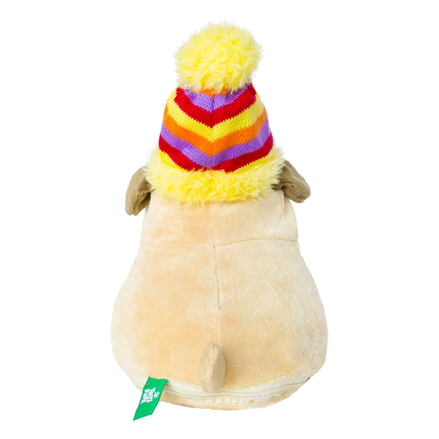Мягкая плюшевая игрушка IdeaToys Собака Френк в желтой шапке с карманом - фото 3